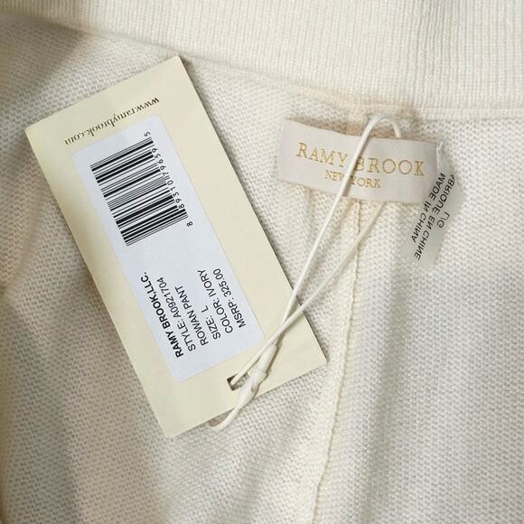 RAMY BROOK Ivory Knit Rowan Sweater Pant SZ L $325 - Picture 6 of 9